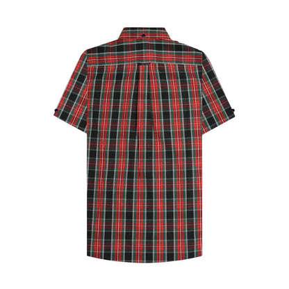 Black-Red-Green - Back - Lambretta Unisex Adult Checked Shirt