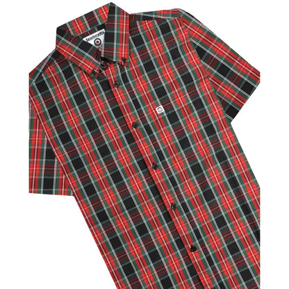 Black-Red-Green - Side - Lambretta Unisex Adult Checked Shirt