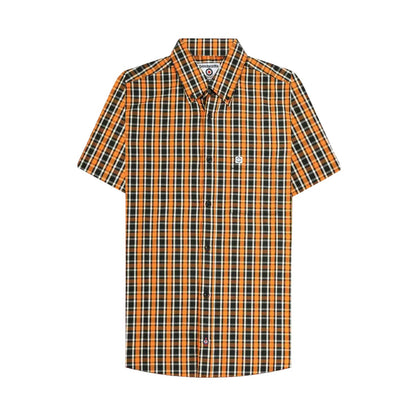 Black-White-Orange - Front - Lambretta Unisex Adult Checked Shirt
