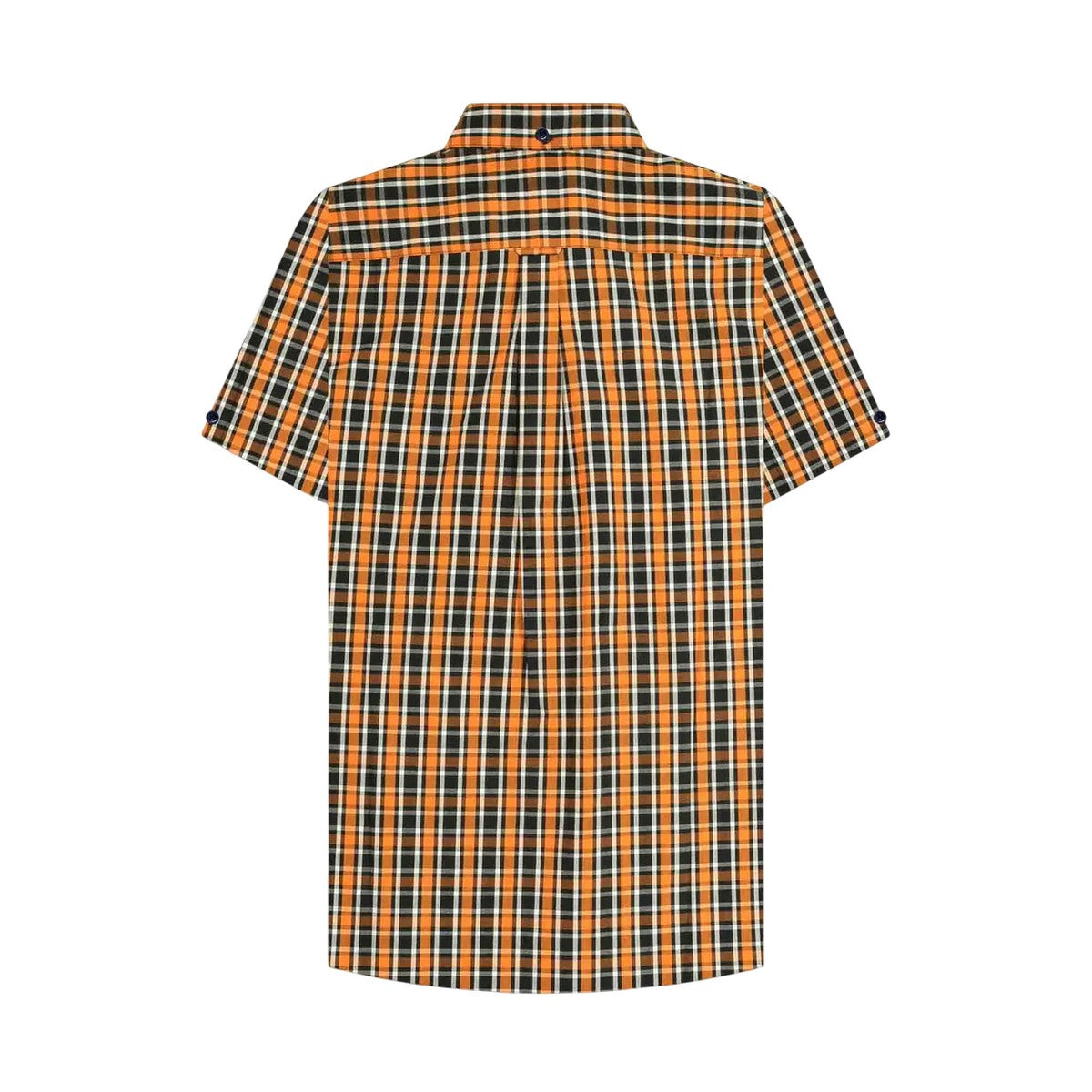 Black-White-Orange - Back - Lambretta Unisex Adult Checked Shirt