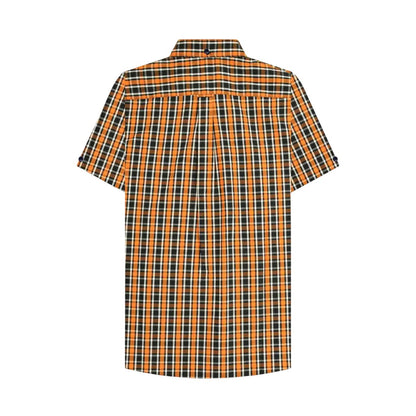 Black-White-Orange - Back - Lambretta Unisex Adult Checked Shirt