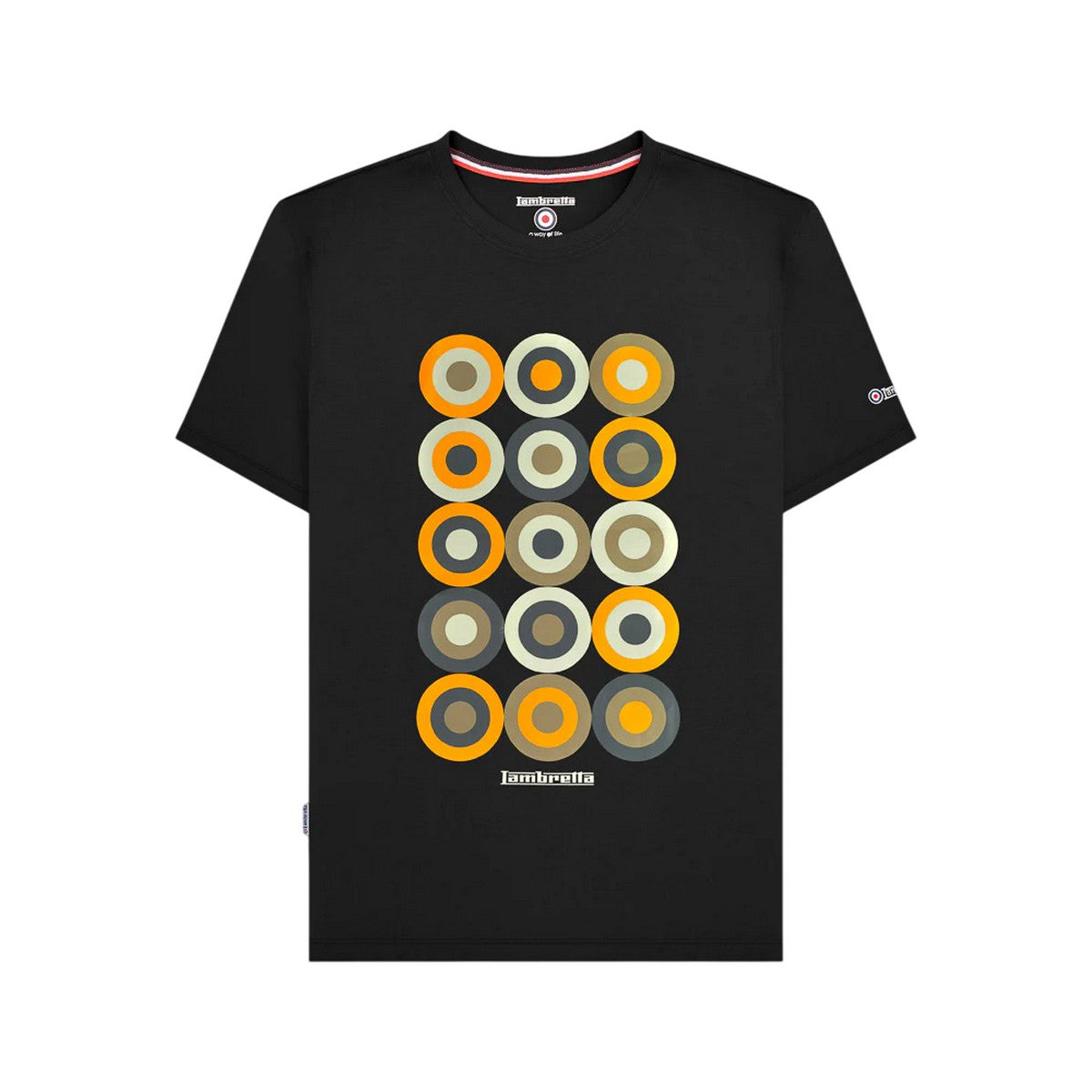 Black - Front - Lambretta Mens Mod Target T-Shirt