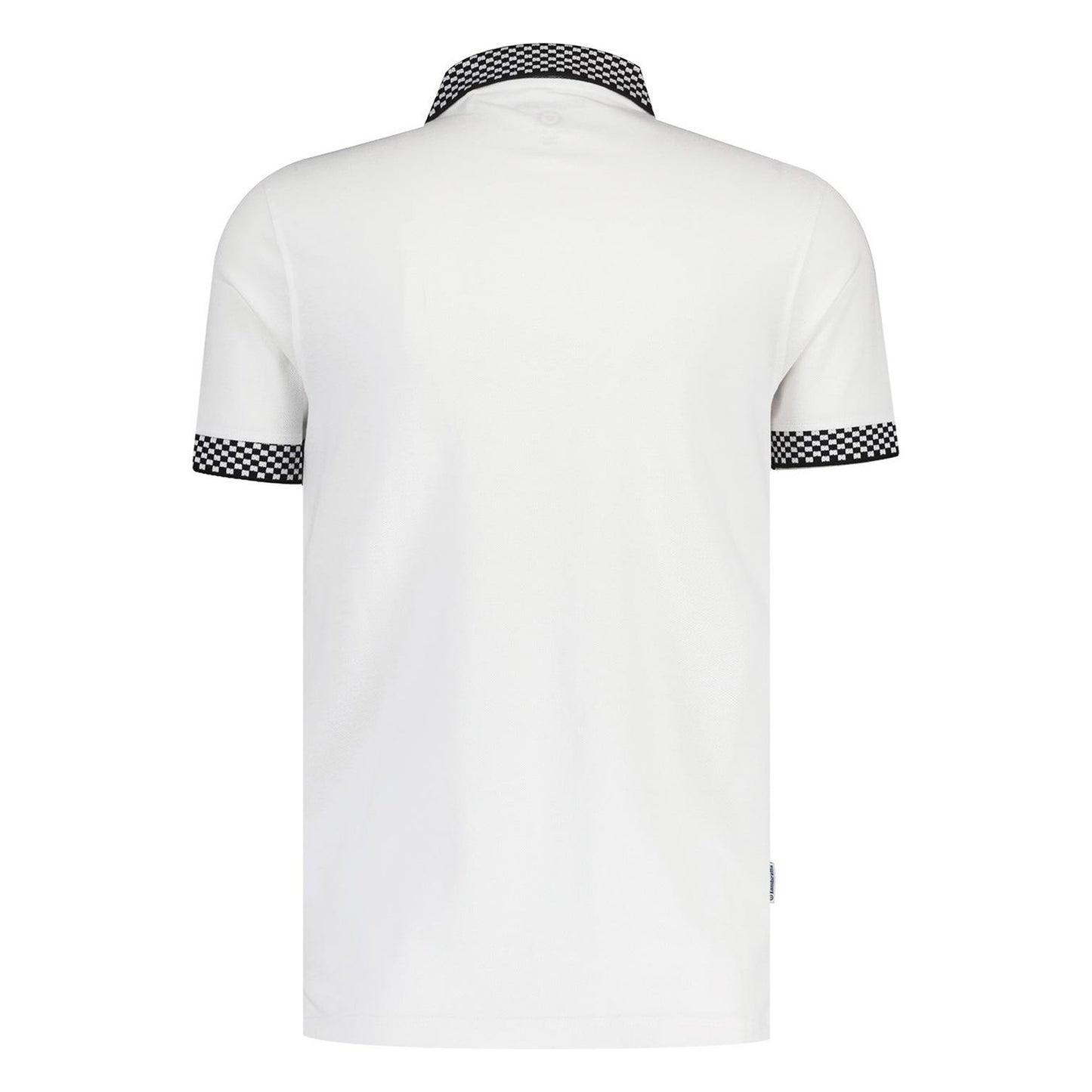 White - Back - Lambretta Mens Two Tone Badge Polo Shirt