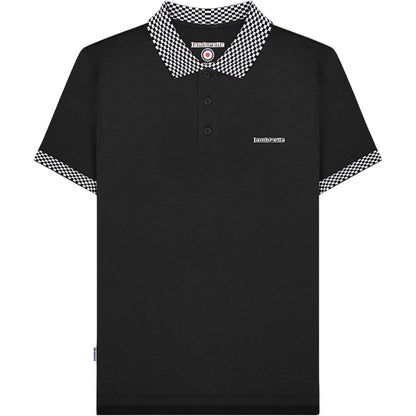 Black - Front - Lambretta Mens Two Tone Badge Polo Shirt