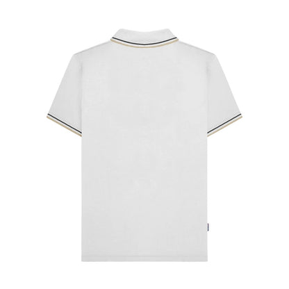 White-Iron-Silver - Back - Lambretta Mens Houndstooth Polo Shirt