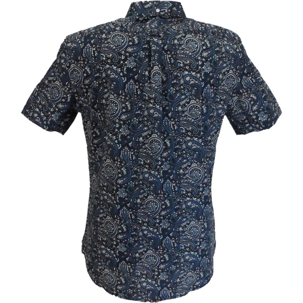 Black-Grey-Blue - Back - Lambretta Mens Paisley Shirt