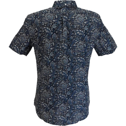 Black-Grey-Blue - Back - Lambretta Mens Paisley Shirt
