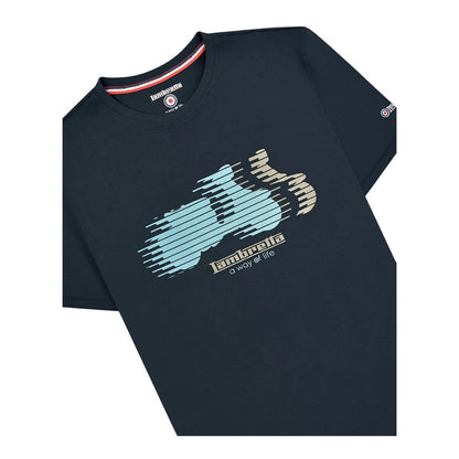 Navy - Side - Lambretta Mens Scooter Blur T-Shirt