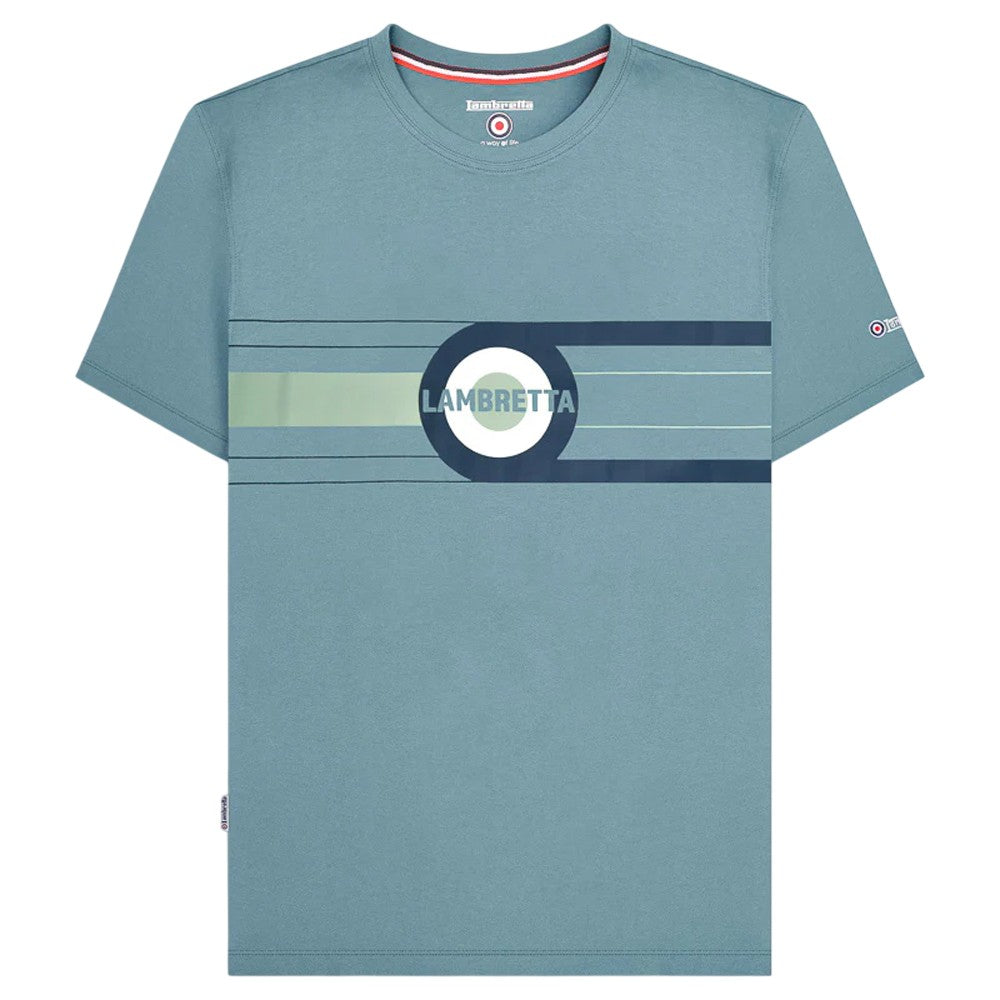 Smoke Blue - Front - Lambretta Mens Target Band T-Shirt