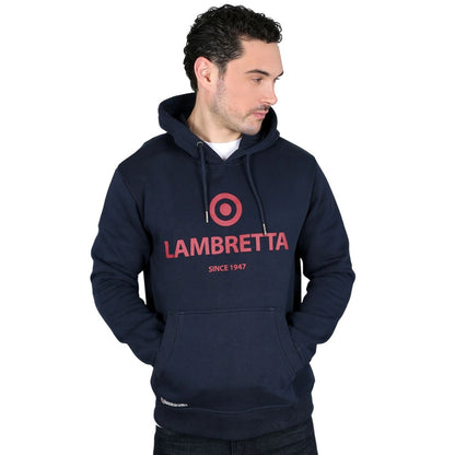 Dark Navy - Close up - Lambretta Mens Target Logo Hoodie