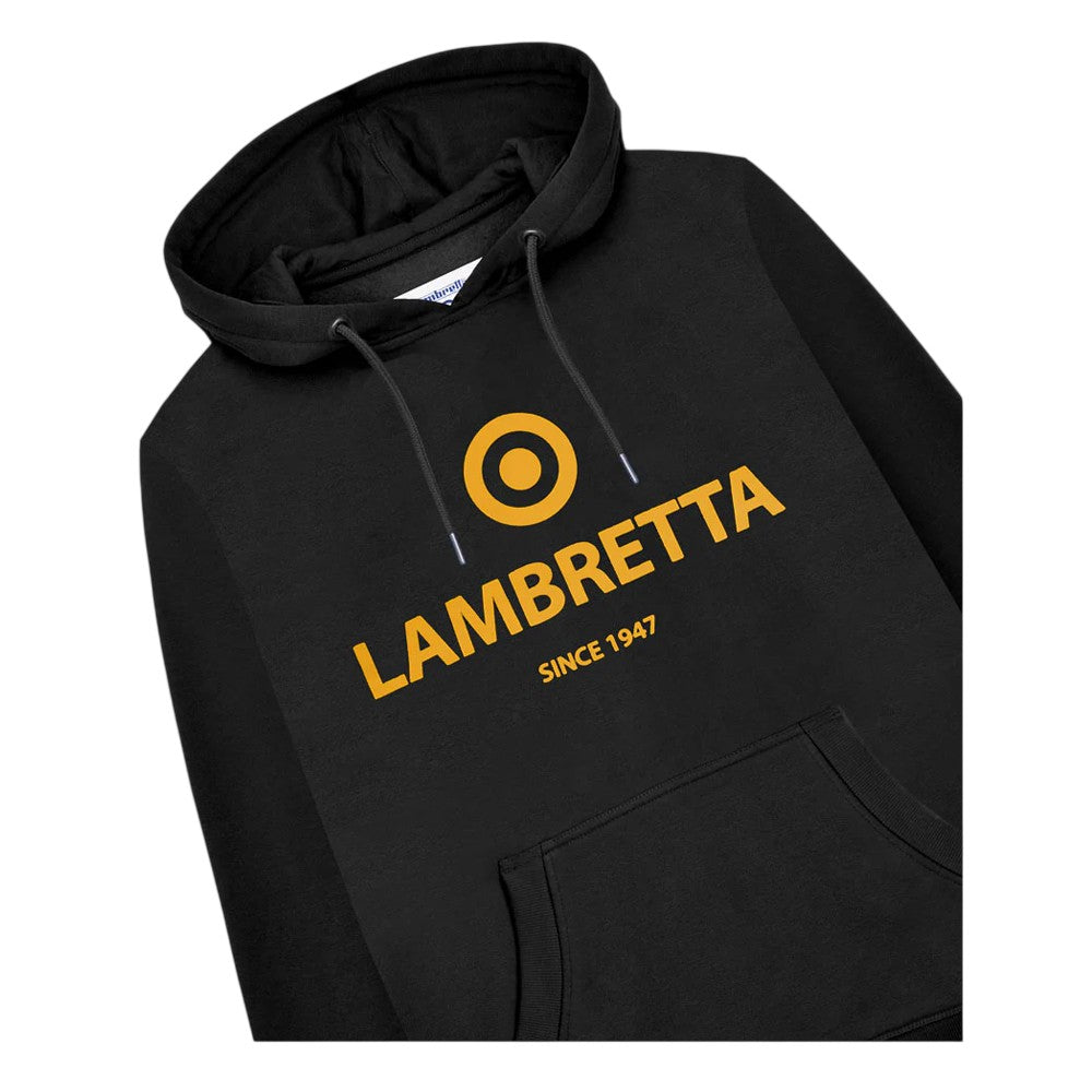 Black - Side - Lambretta Mens Target Logo Hoodie