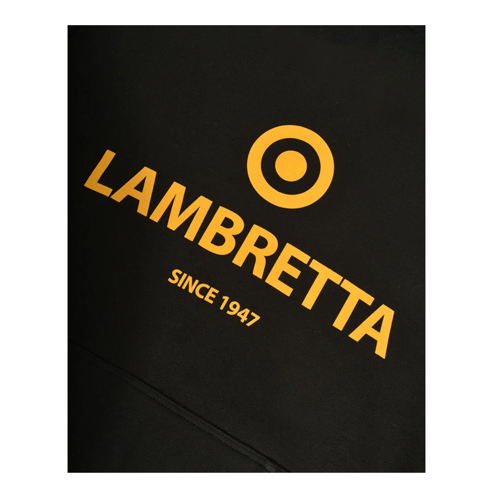Black - Pack Shot - Lambretta Mens Target Logo Hoodie