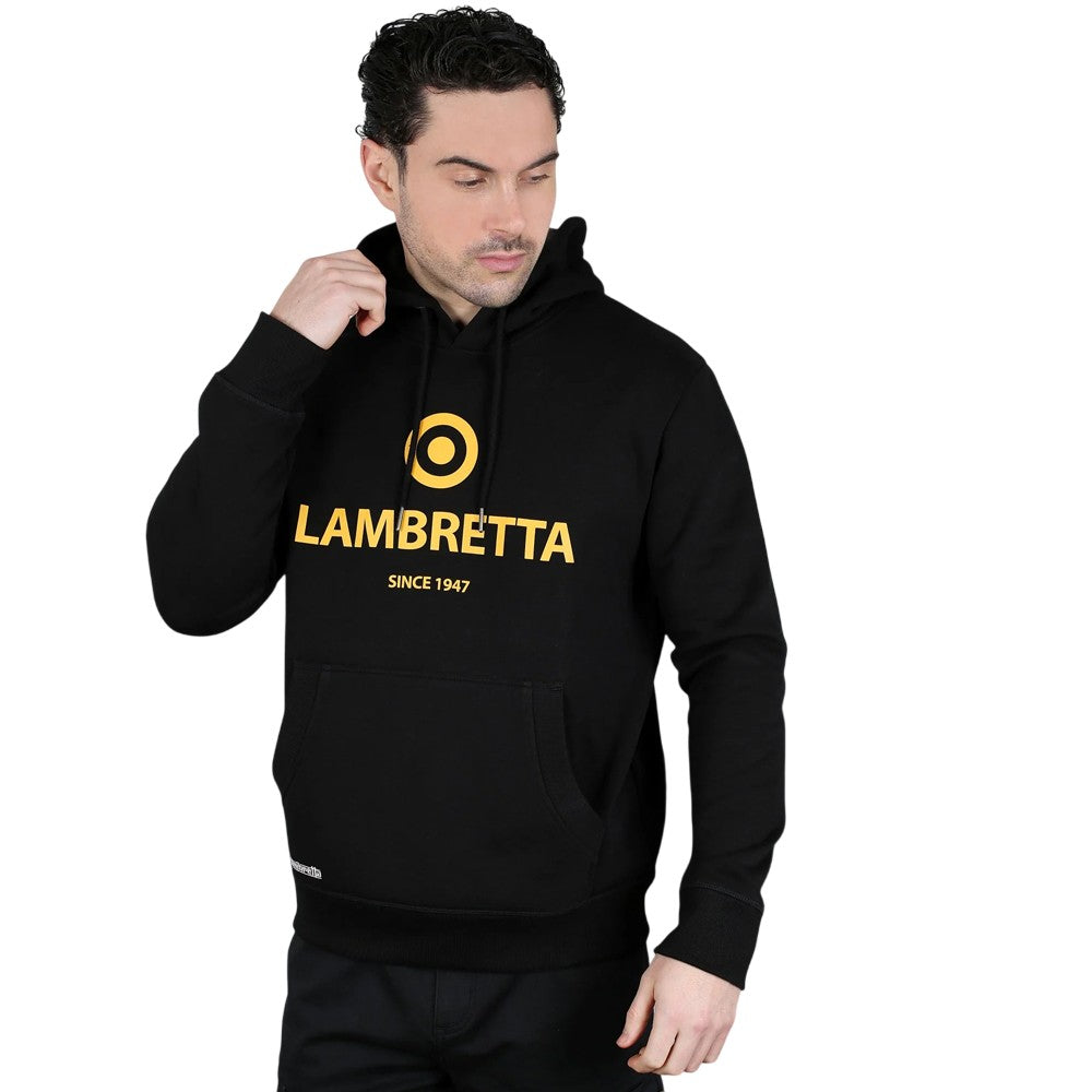 Black - Close up - Lambretta Mens Target Logo Hoodie