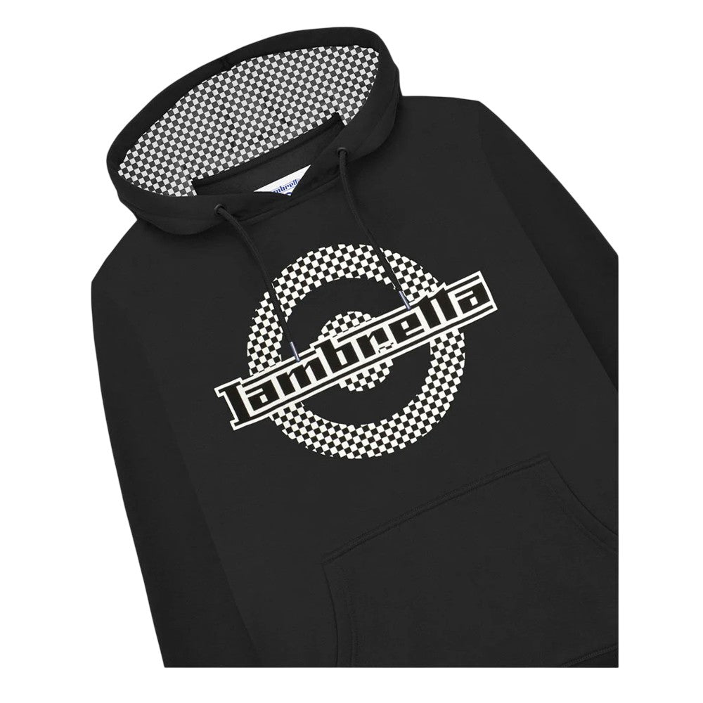 Black - Side - Lambretta Mens Target Checked Hoodie