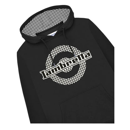 Black - Side - Lambretta Mens Target Checked Hoodie