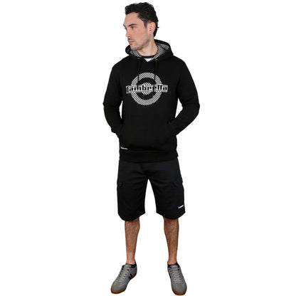 Black - Close up - Lambretta Mens Target Checked Hoodie