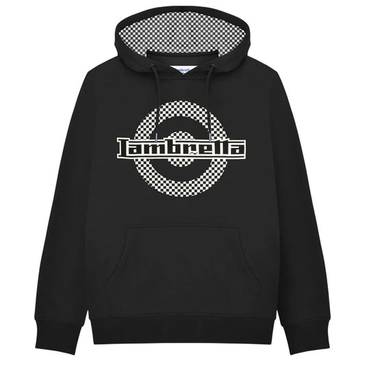 Black - Front - Lambretta Mens Target Checked Hoodie