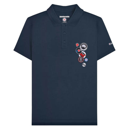 Navy - Front - Lambretta Mens Badge Polo Shirt