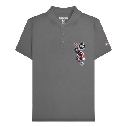 Iron - Front - Lambretta Mens Badge Polo Shirt