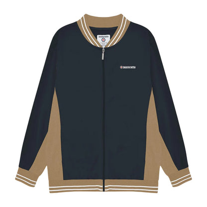 Navy-Cashew-White - Front - Lambretta Mens Vintage Jacket