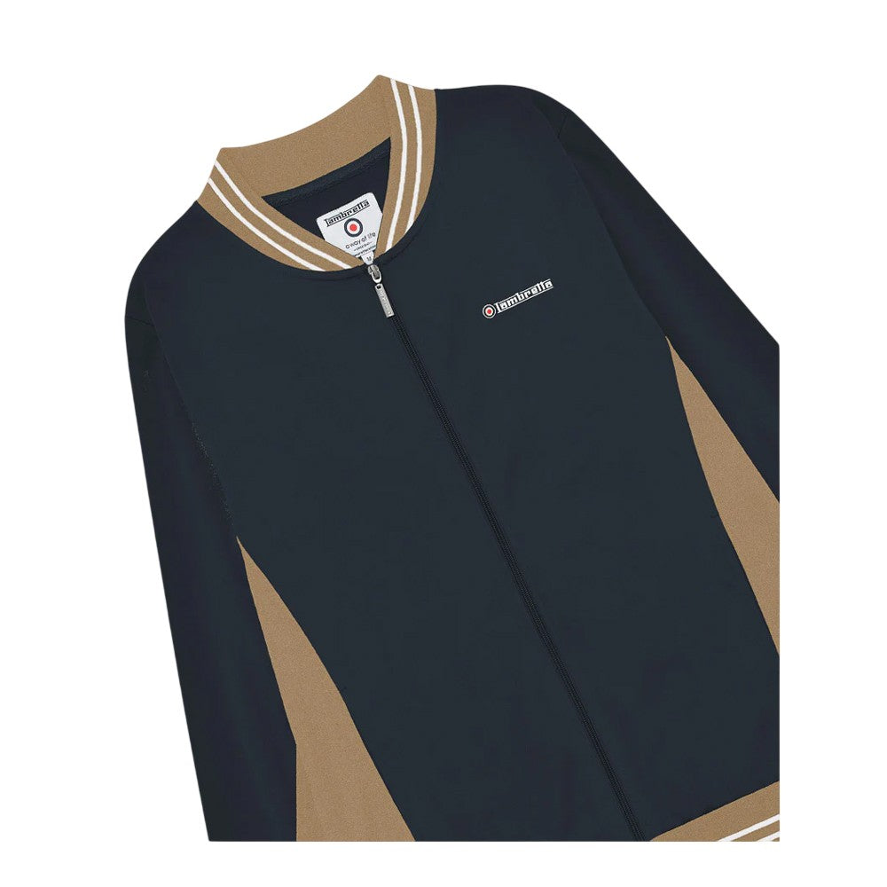 Navy-Cashew-White - Side - Lambretta Mens Vintage Jacket