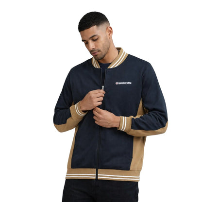Navy-Cashew-White - Pack Shot - Lambretta Mens Vintage Jacket