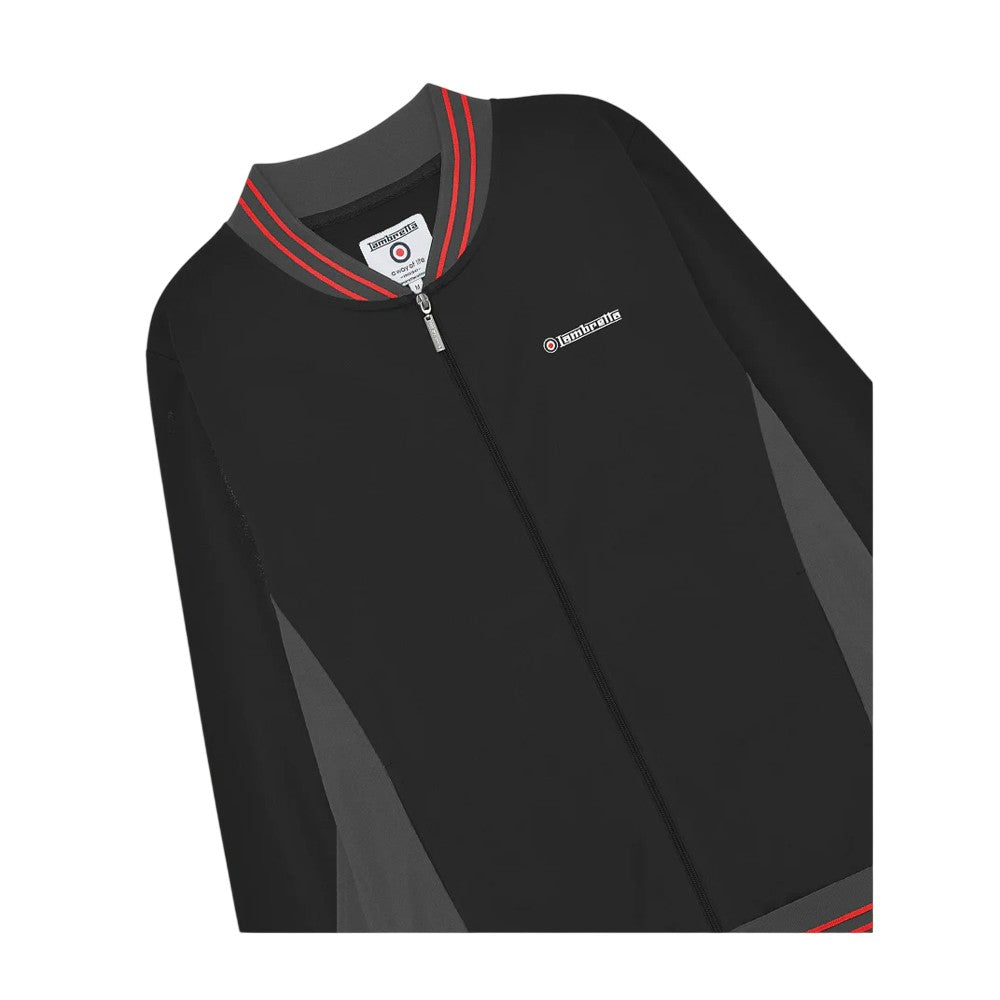 Black-Iron-Red - Side - Lambretta Mens Vintage Jacket