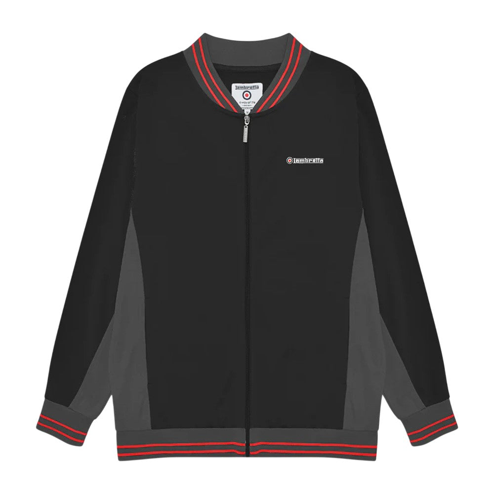 Black-Iron-Red - Front - Lambretta Mens Vintage Jacket