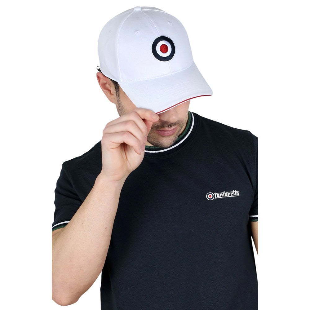 White - Pack Shot - Lambretta Target Baseball Cap