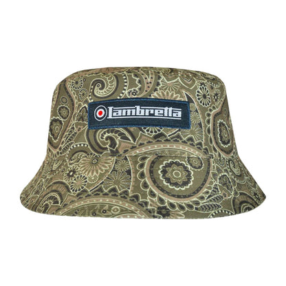 Khaki Green - Front - Lambretta Paisley Bucket Hat