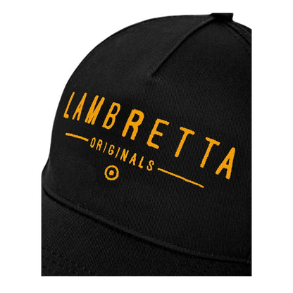 Black-Gold - Side - Lambretta Unisex Adult Originals Baseball Cap