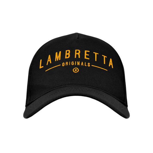 Black-Gold - Front - Lambretta Unisex Adult Originals Baseball Cap
