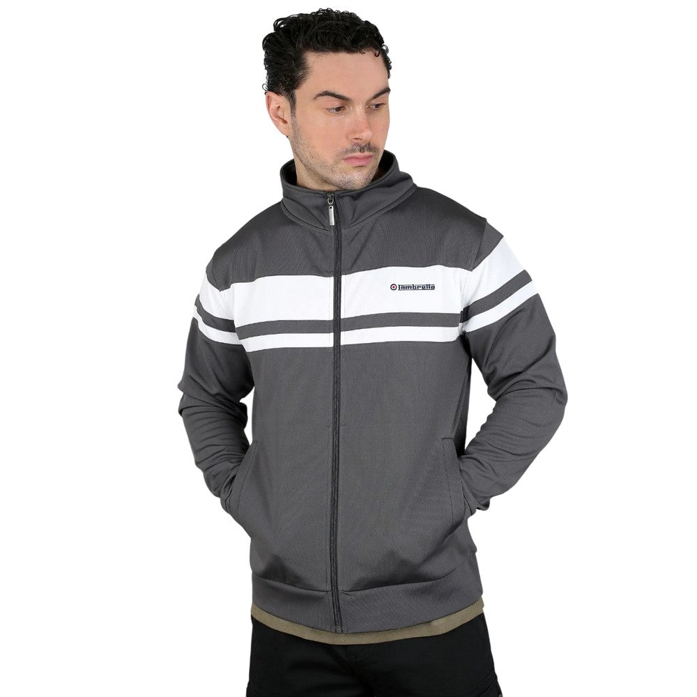 Iron-White - Close up - Lambretta Mens Championship Jacket