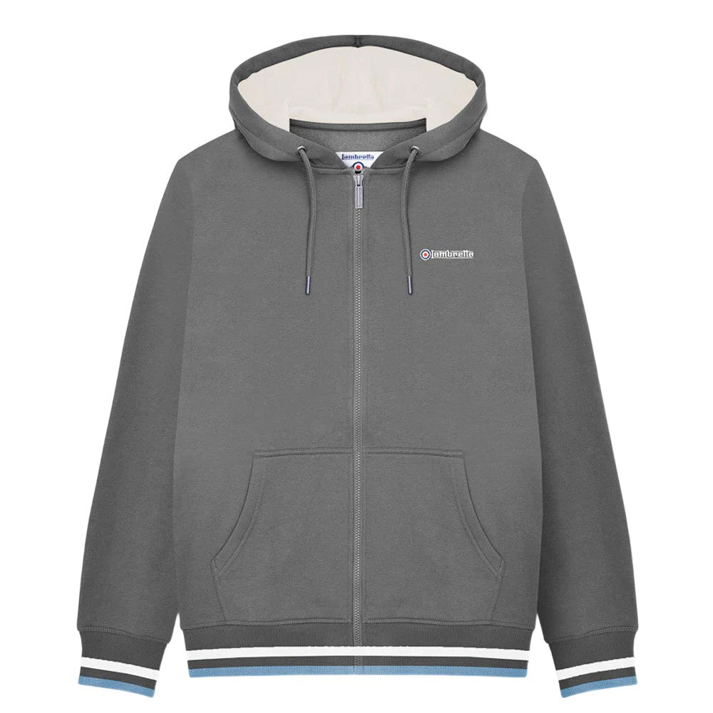 Iron - Front - Lambretta Mens Full Zip Hoodie