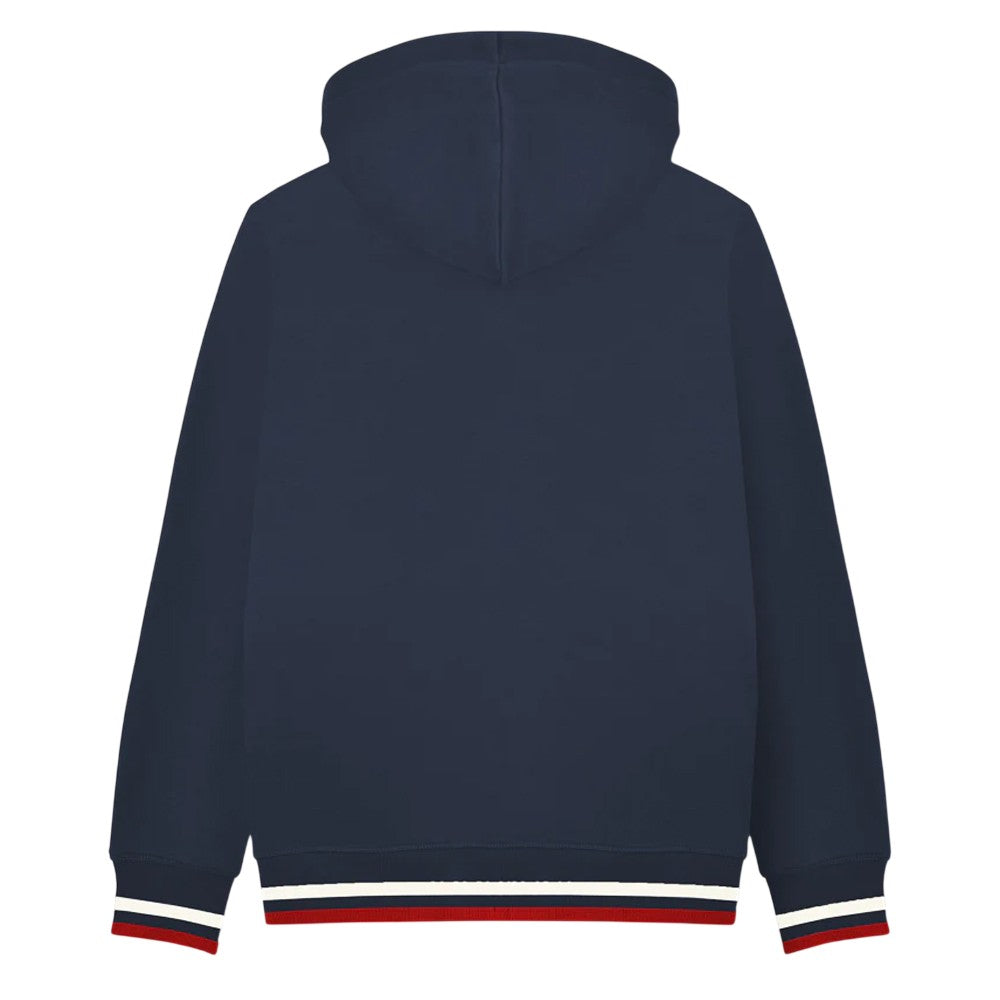 Navy-Jetstream-Red - Back - Lambretta Mens Full Zip Hoodie