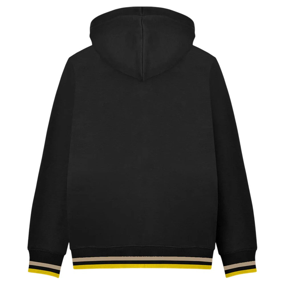 Black-Cashew-Gold - Back - Lambretta Mens Full Zip Hoodie