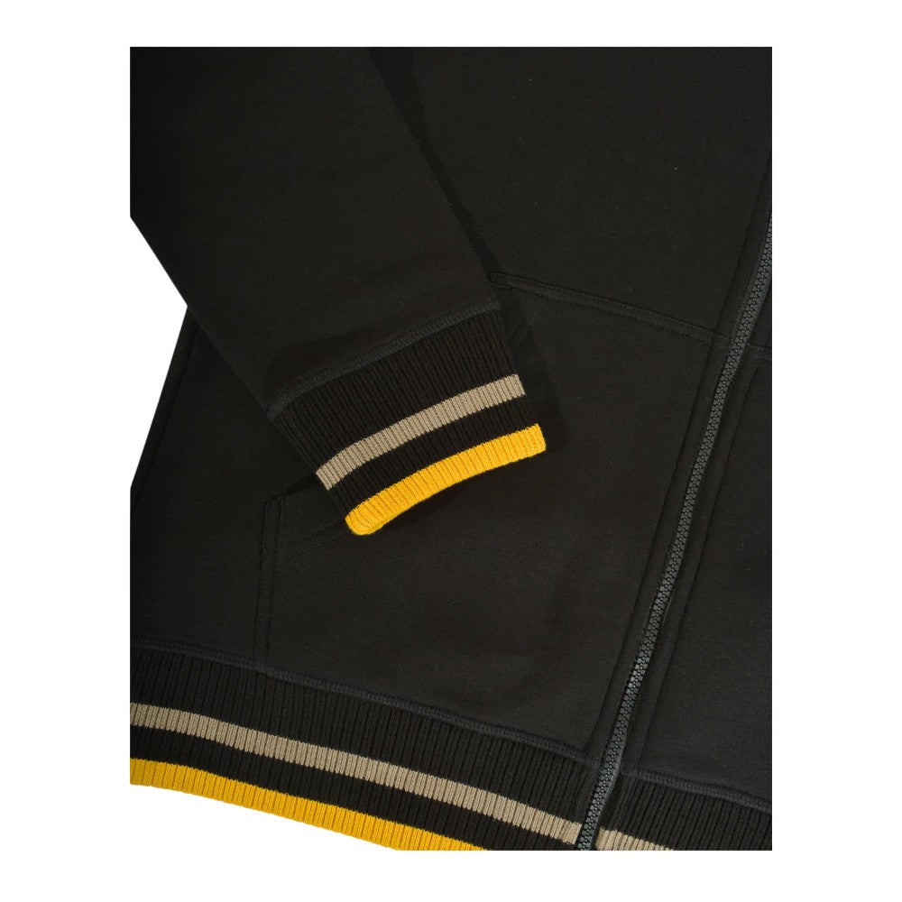 Black-Cashew-Gold - Lifestyle - Lambretta Mens Full Zip Hoodie