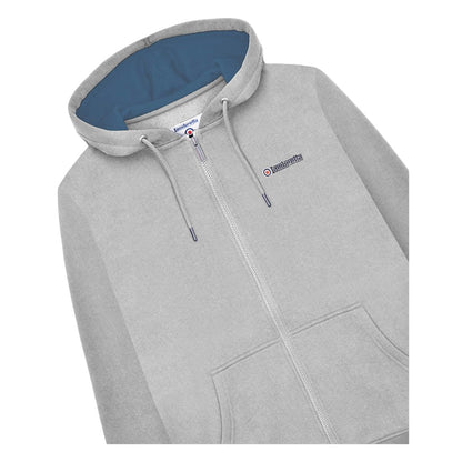 Grey-Dark Blue-Red - Side - Lambretta Mens Full Zip Hoodie