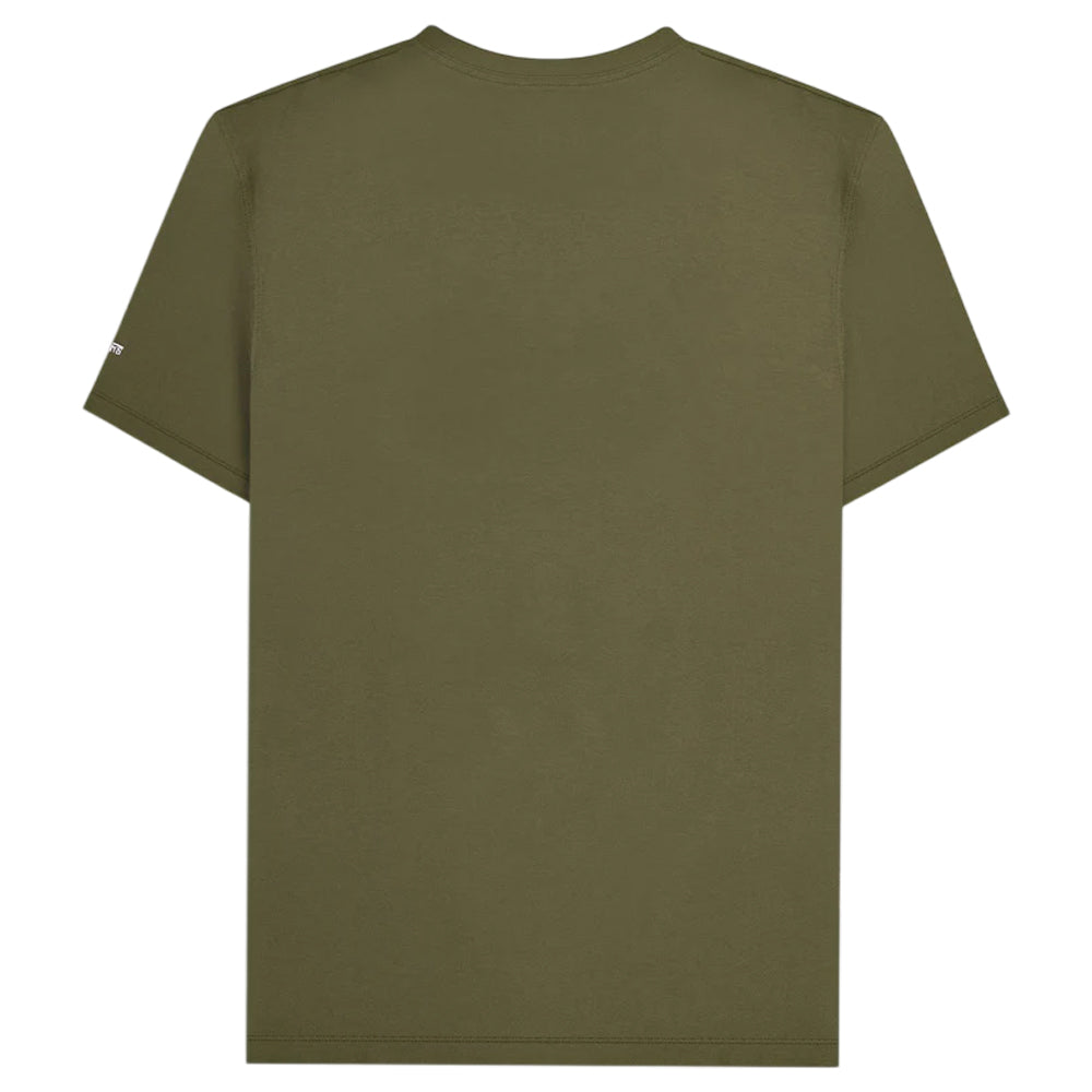 Khaki - Back - Lambretta Mens Racing Stripe T-Shirt