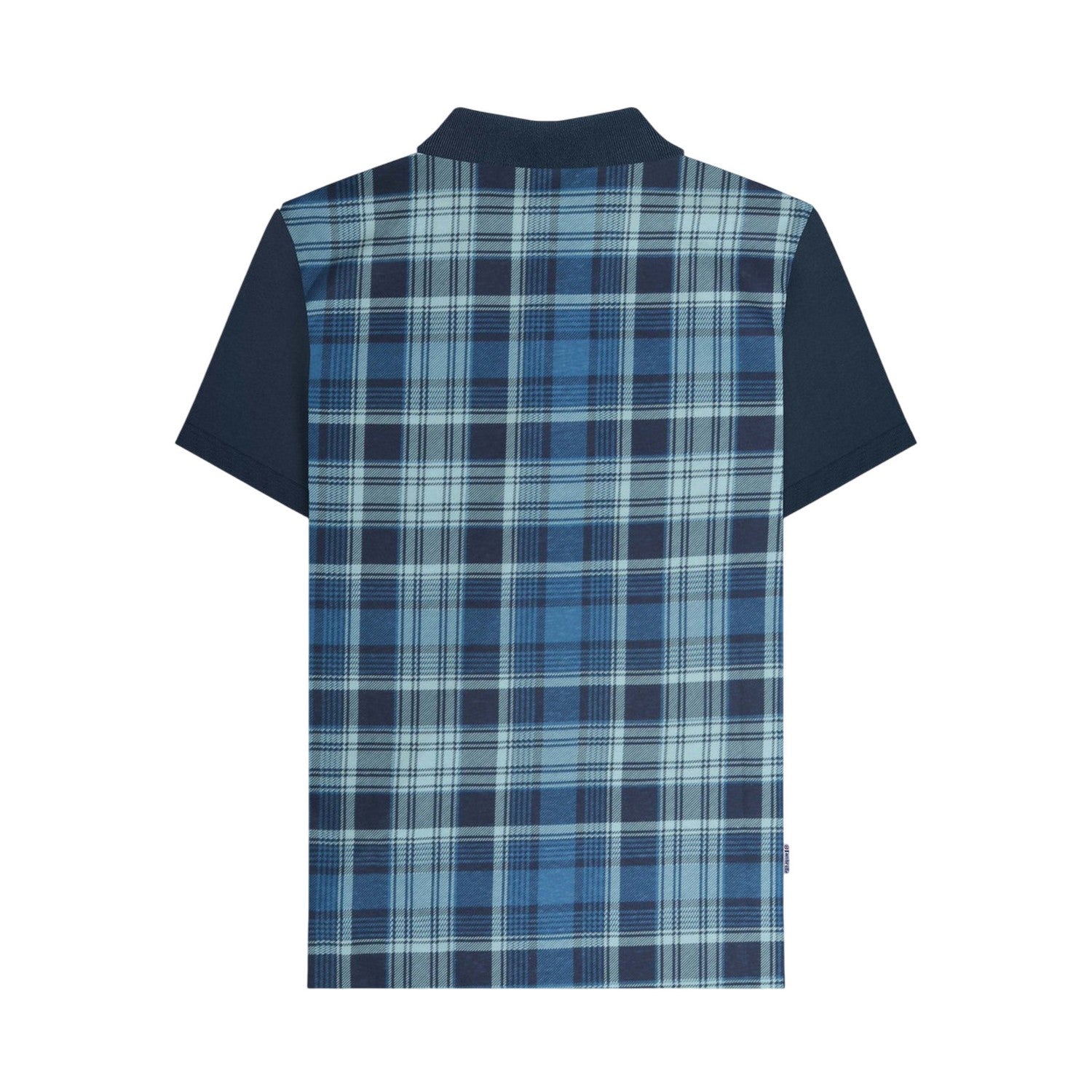 Navy - Back - Lambretta Mens Classic Checked Polo Shirt