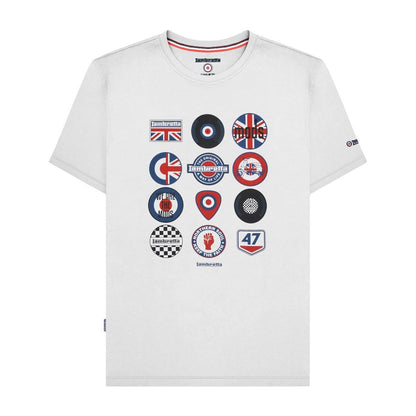 White - Front - Lambretta Unisex Adult Cotton Badge T-Shirt