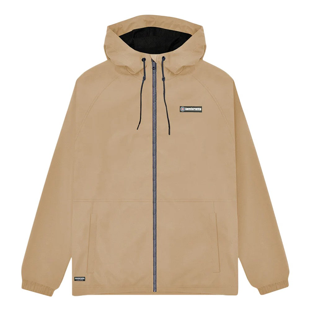 Stone - Front - Lambretta Mens Ripstop Hooded Jacket