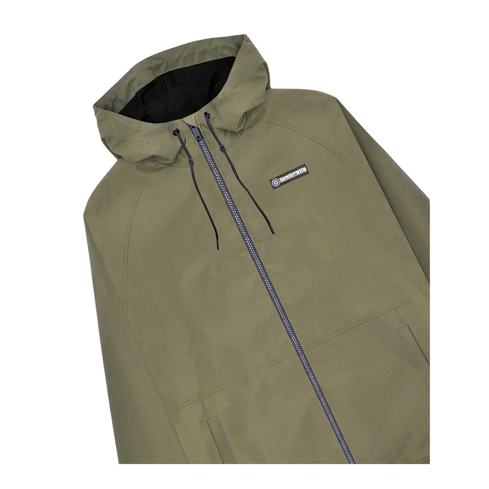 Khaki - Side - Lambretta Mens Ripstop Hooded Jacket