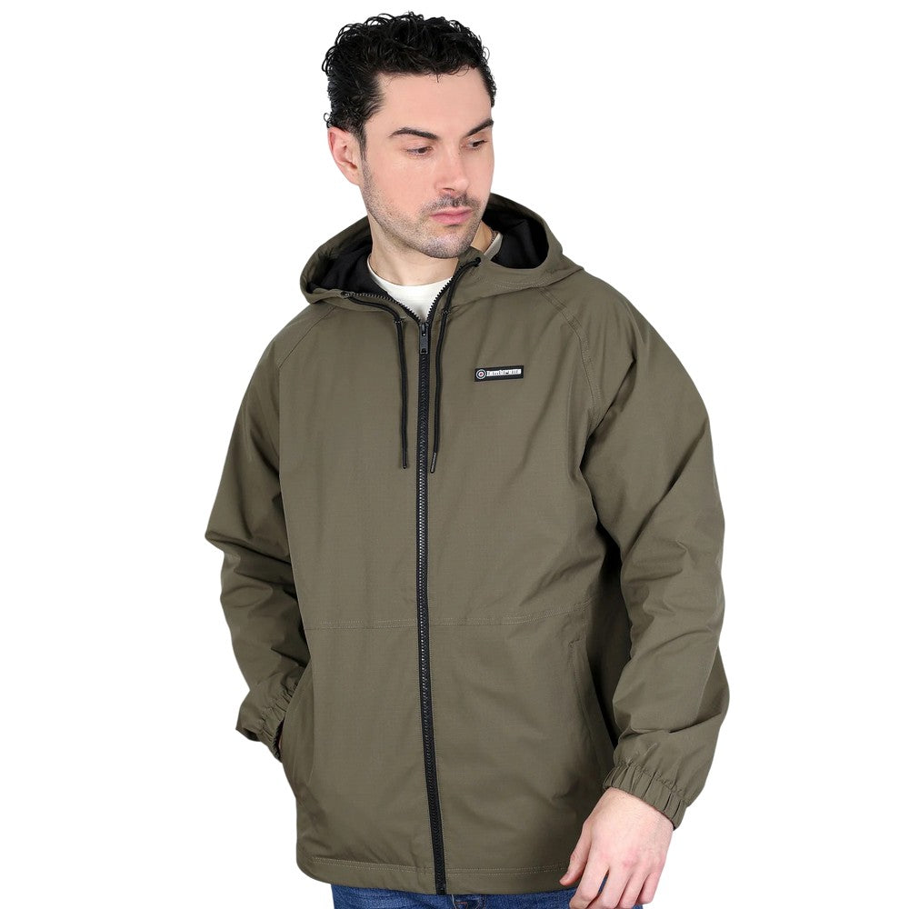 Khaki - Pack Shot - Lambretta Mens Ripstop Hooded Jacket
