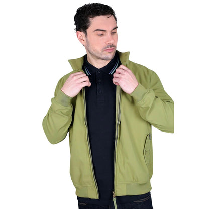 Olive - Close up - Lambretta Mens Target Shower Resistant Hoodie