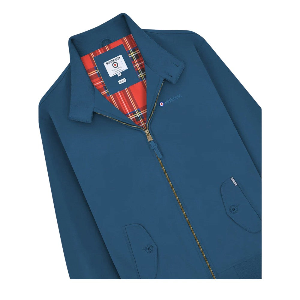 Dark Blue - Side - Lambretta Mens Target Shower Resistant Hoodie
