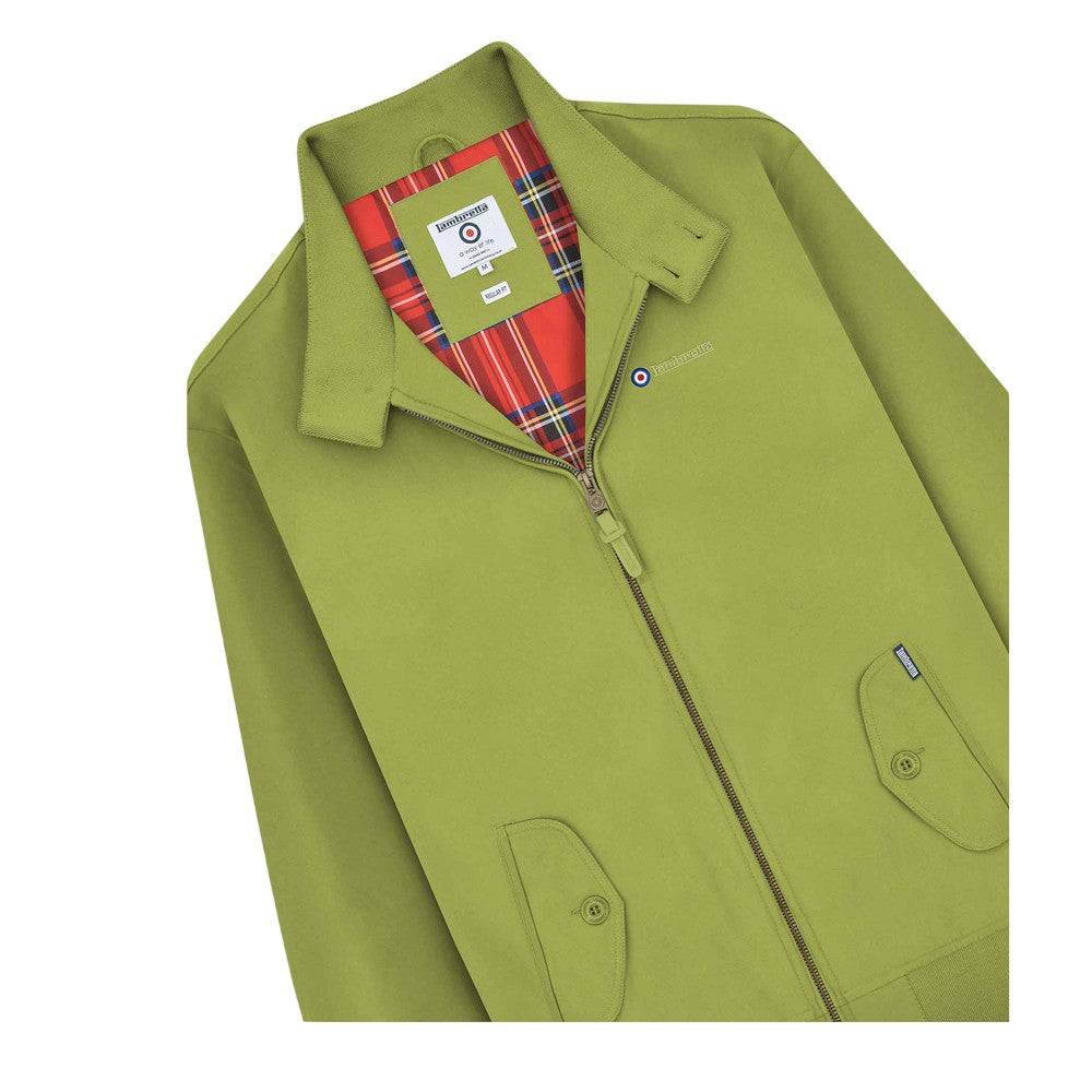 Olive - Side - Lambretta Mens Target Shower Resistant Hoodie