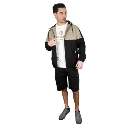 Black - Lifestyle - Lambretta Mens Rubberised Logo Cargo Shorts