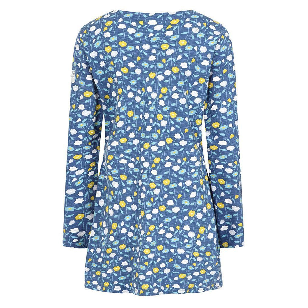 Blue-White-Yellow - Back - Lazy Jacks Womens-Ladies Daisy Tunic Top