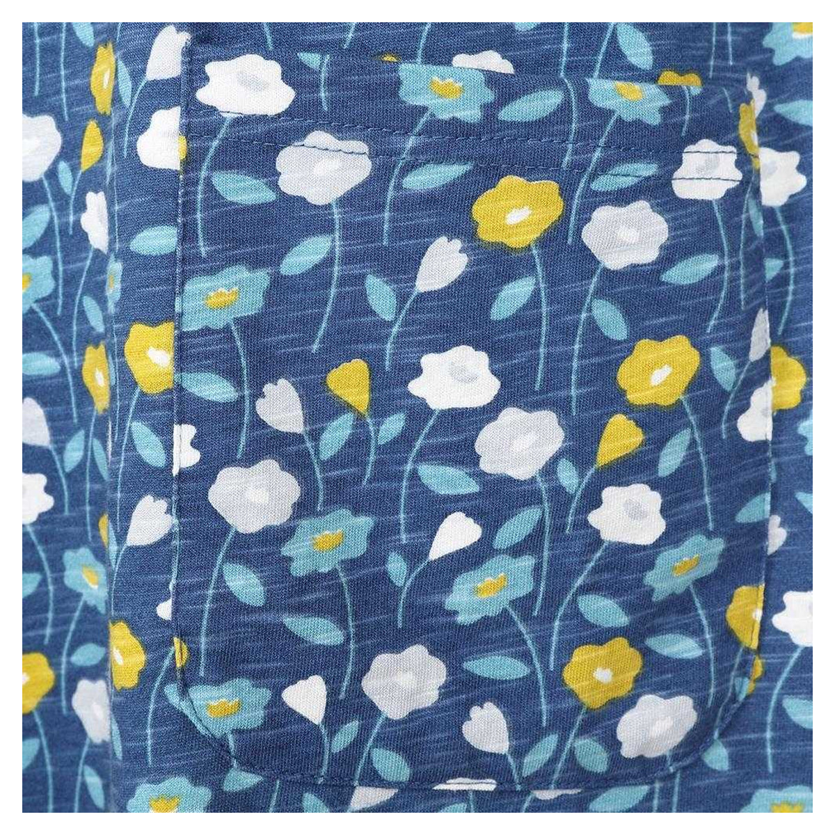 Blue-White-Yellow - Side - Lazy Jacks Womens-Ladies Daisy Tunic Top